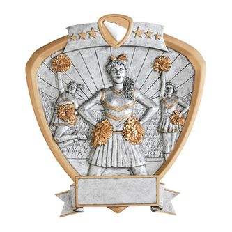 8.5inch Cheer Resin Shield.  Can hang or sit.  Qty 38 available.  $10.00each.  Make an offer that can't be refused.